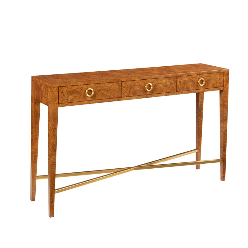 Modern History MH1183F02 Modernist Three Drawer Hall Console Burl