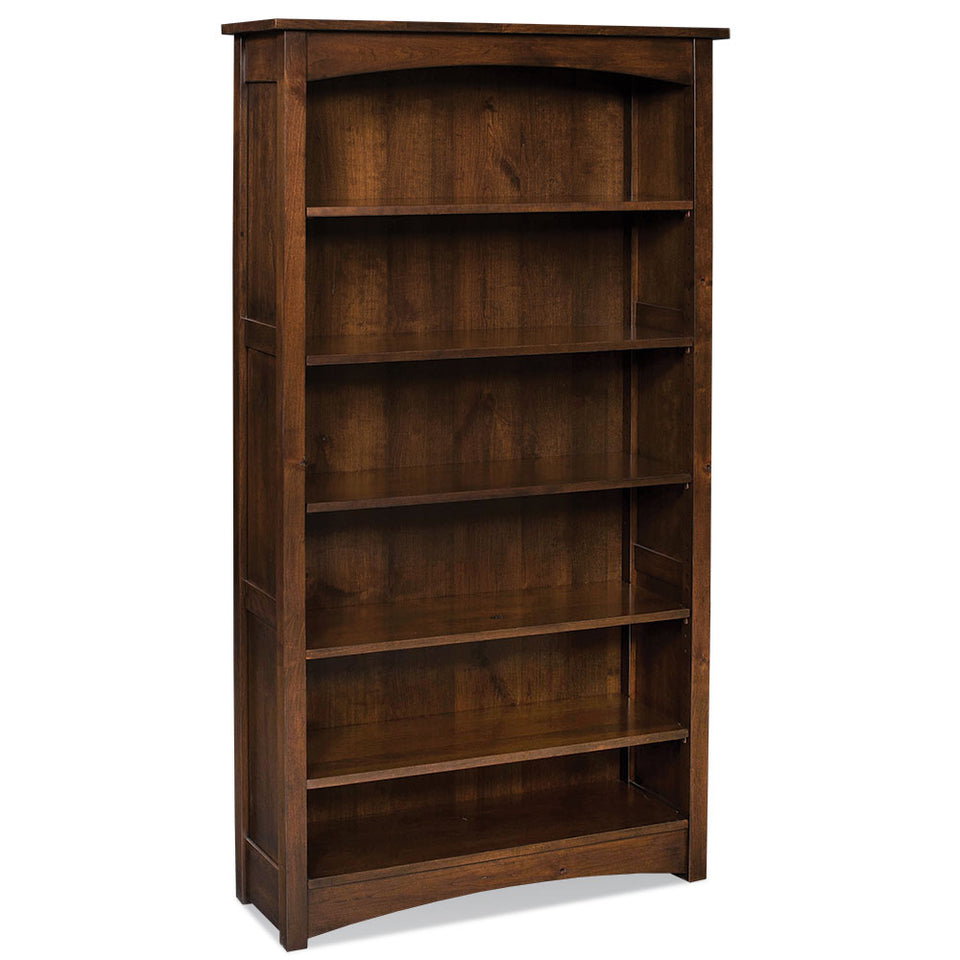 Simply Amish WOPMS-OPN-3852 Prairie Mission Open Bookcase w/ 3 Adjustable Shelves