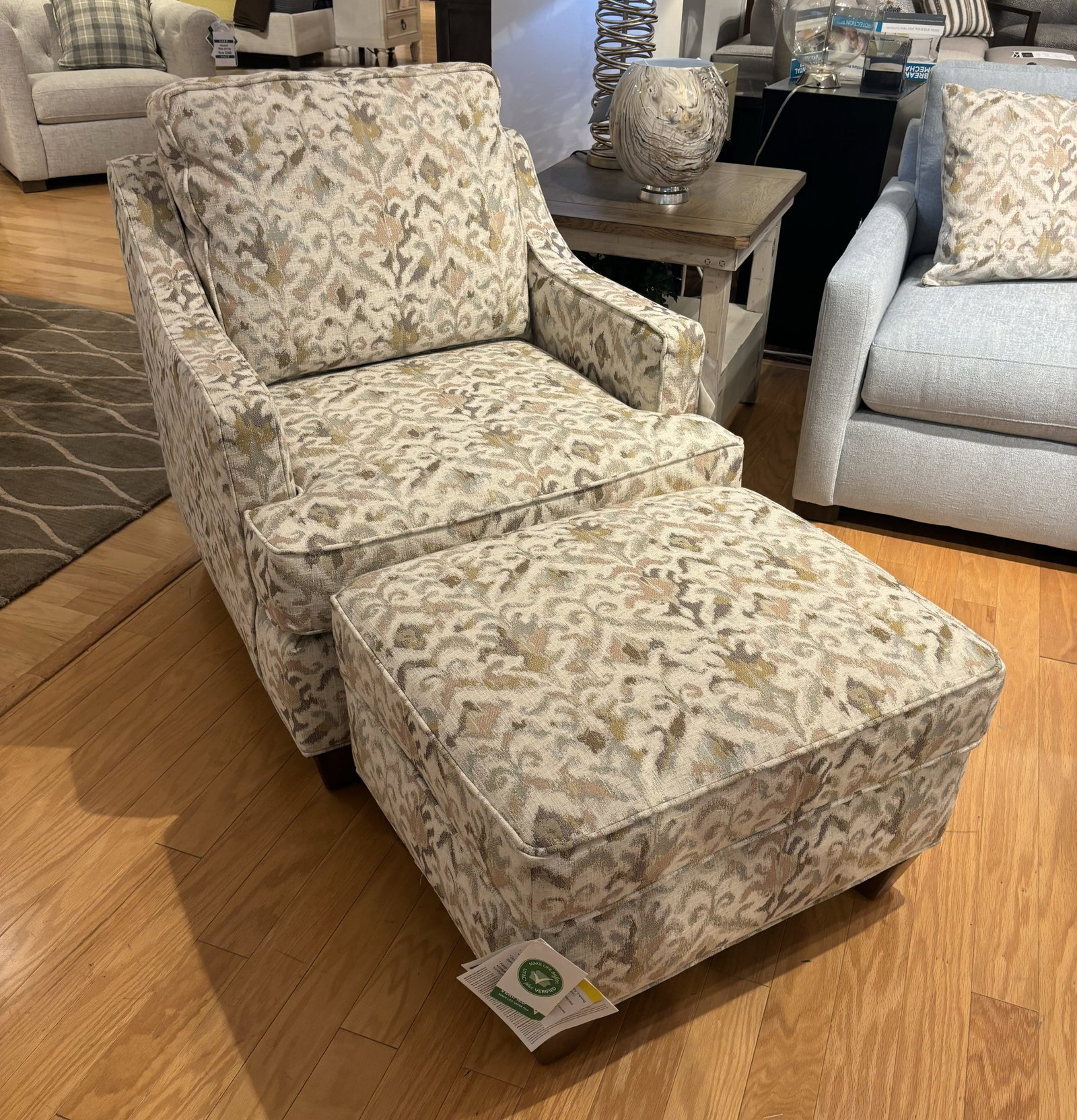 Bassett C000-12ST and C000-01 Custom Chair and Ottoman Bassett C000-12ST and C000-01 Custom Chair and Ottoman