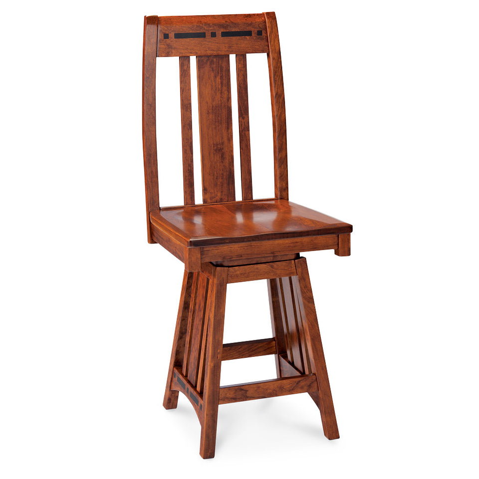 Simply Amish SAA30BS-L Aspen Swivel Barstool With Inlay