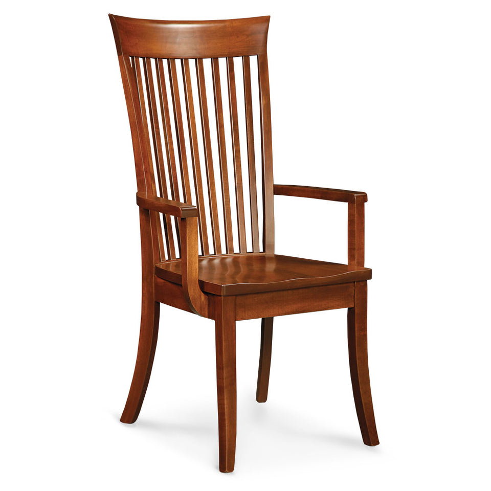 Simply Amish SALOA-L Loft Arm Chair w/ Leather Cushion Seat