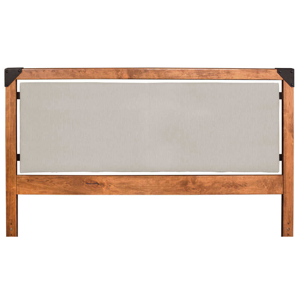 Simply Amish SBKOD-05B3+SAOKOD3-F Kodiak Queen Bed, Upholstered Headboard