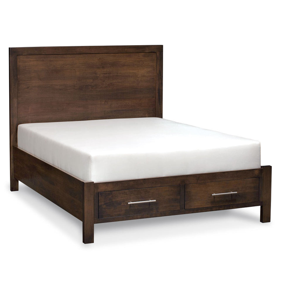Simply Amish SBABR-22B3 Auburn Bay Single Queen Panel Bed with Footboard Storage