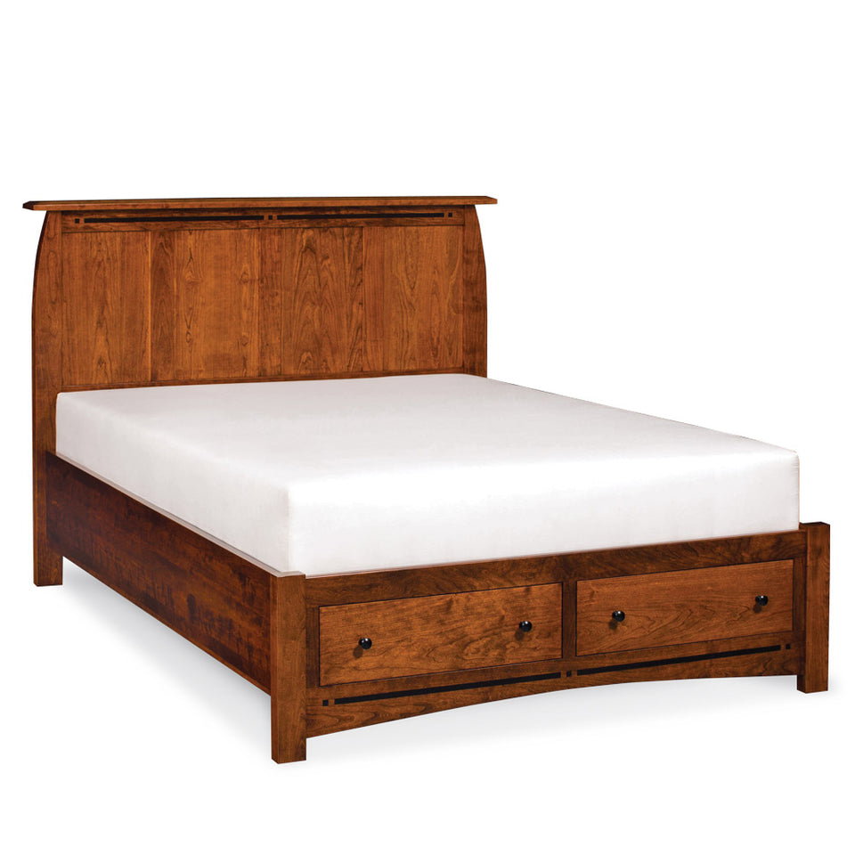 Simply Amish SBASP-05F1 Aspen Panel CA King Bed with Footboard Storage
