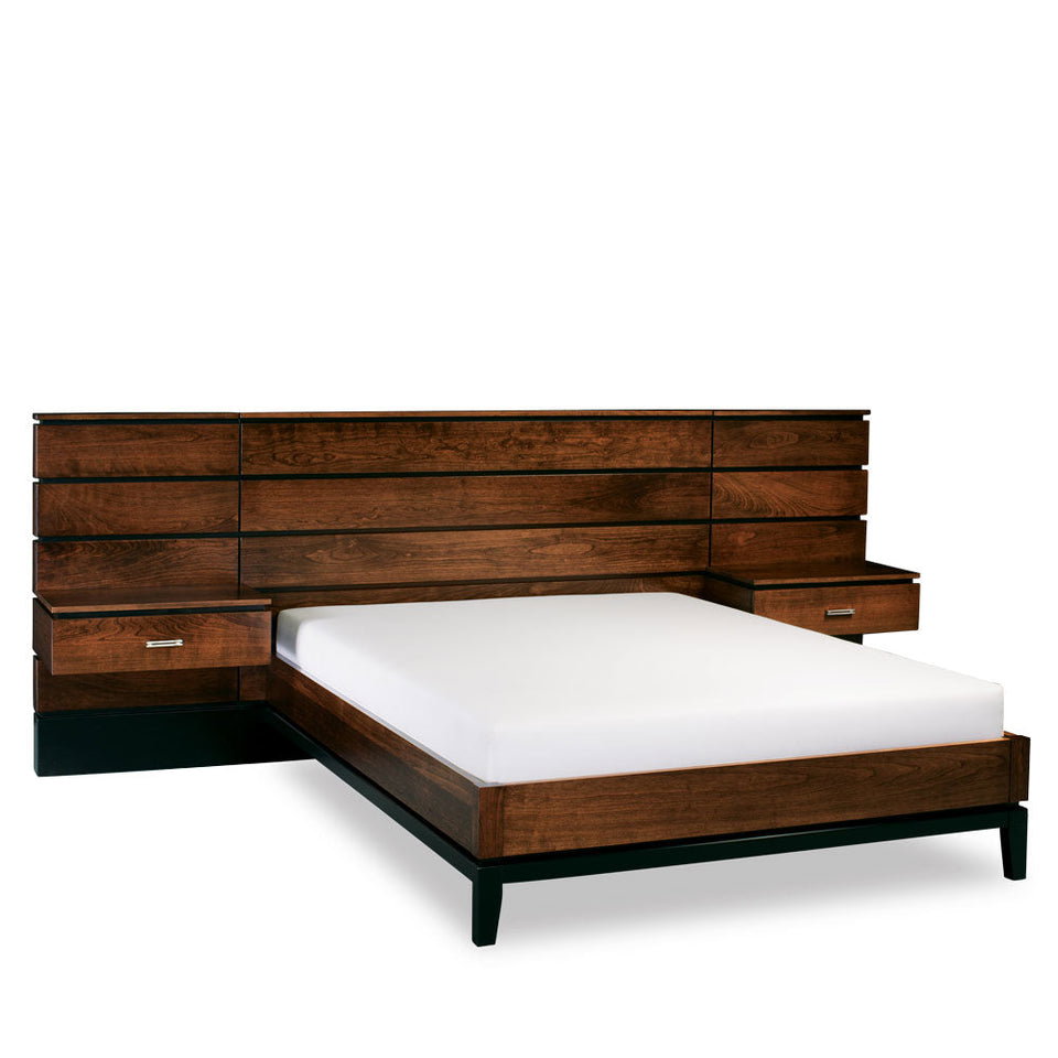 Simply Amish BBFRI-28B3 Frisco Panel Queen Bed with 18" Attached Nightstands