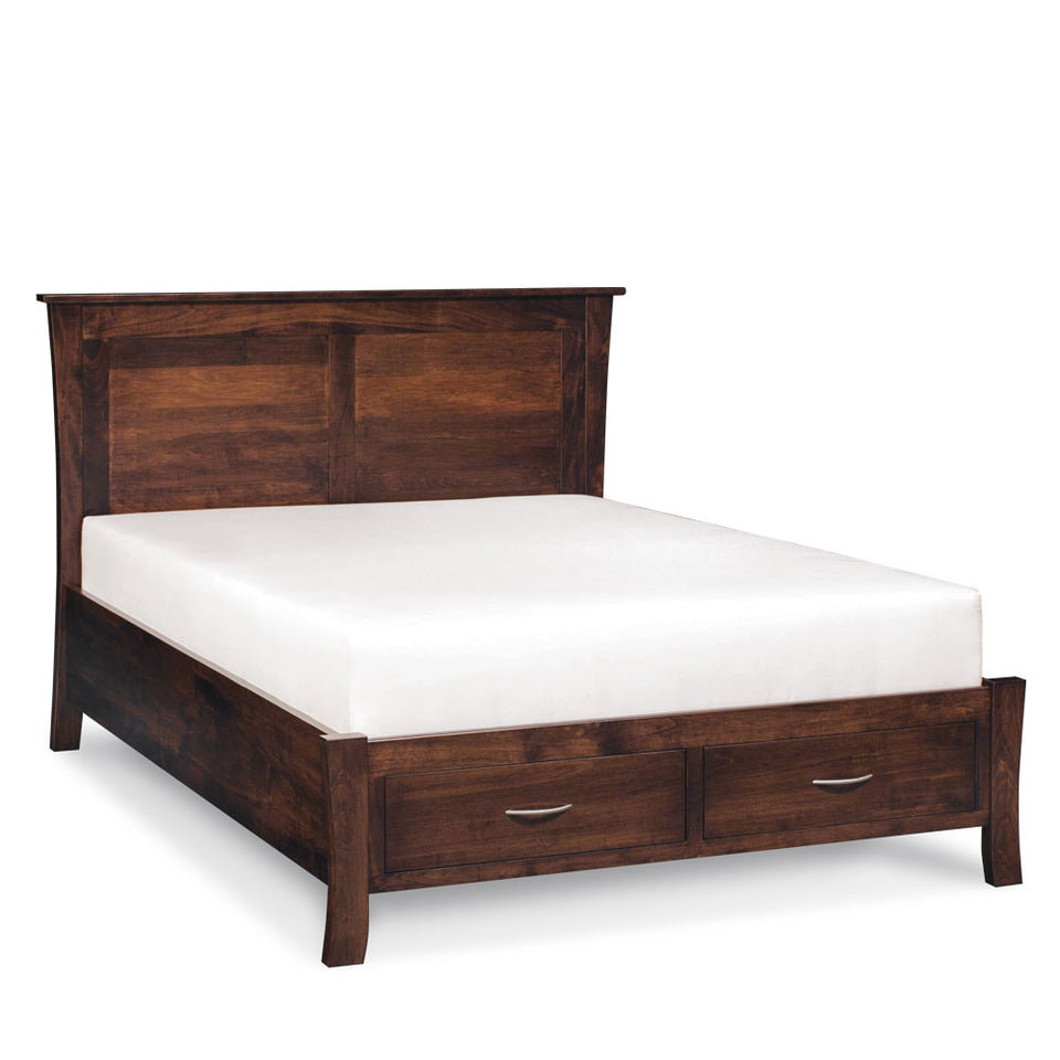 Simply Amish SBGAR-05F3 Garrett Panel Queen Bed with Footboard Storage