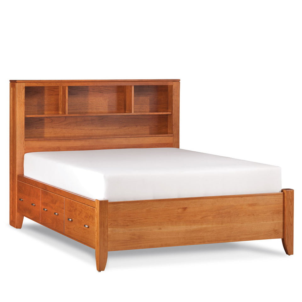 Simply Amish SBJUS-01W3 Justine Bookcase Queen Bed