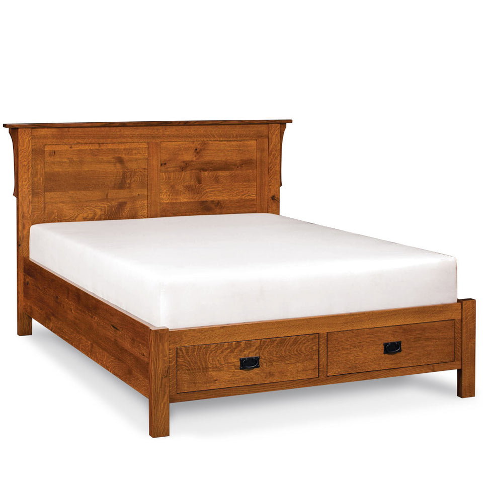 Simply Amish SBMIG-05F4 San Miguel Full Panel Bed with Footboard Storage