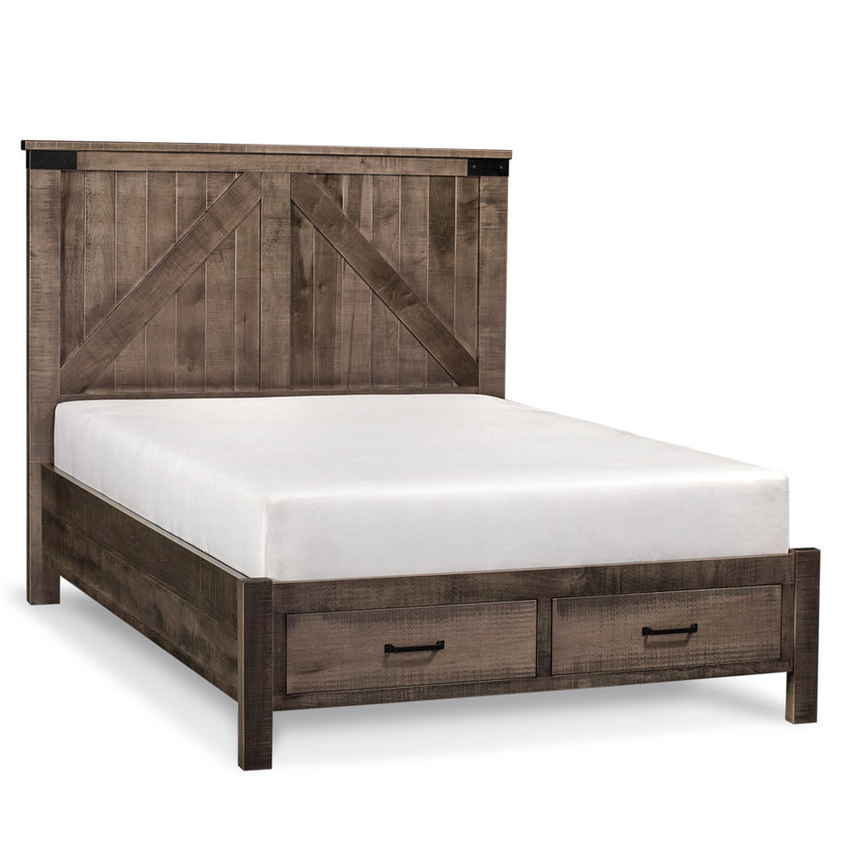 Simply Amish SBMOK-21F5 Montauk Twin 2- Panel Bed with Footboard Storage