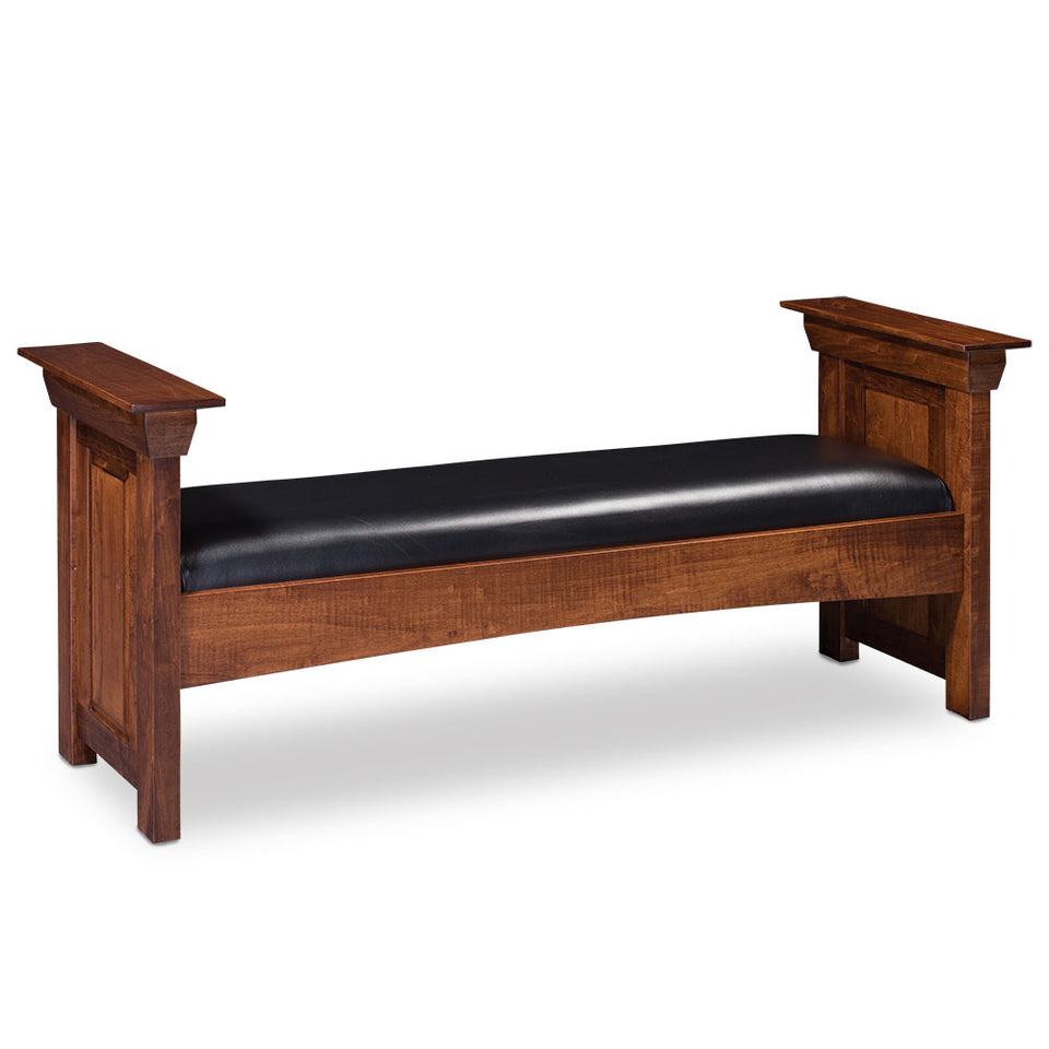 Simply Amish SCCBN-02C2-L Colburn Santa Fe Bench, Leather Cushion Seat.