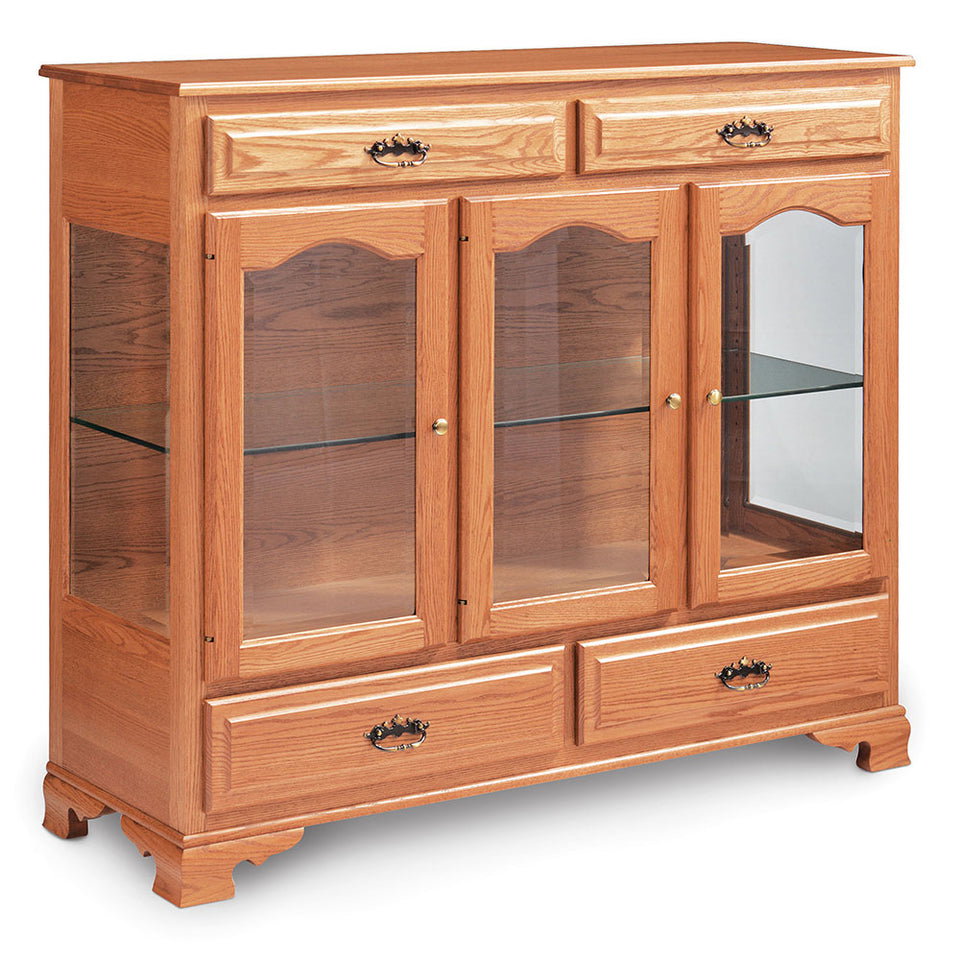 Simply Amish SCDCCL3W Classic 3-Door Dining Cabinet w/ Wood Doors and Ends