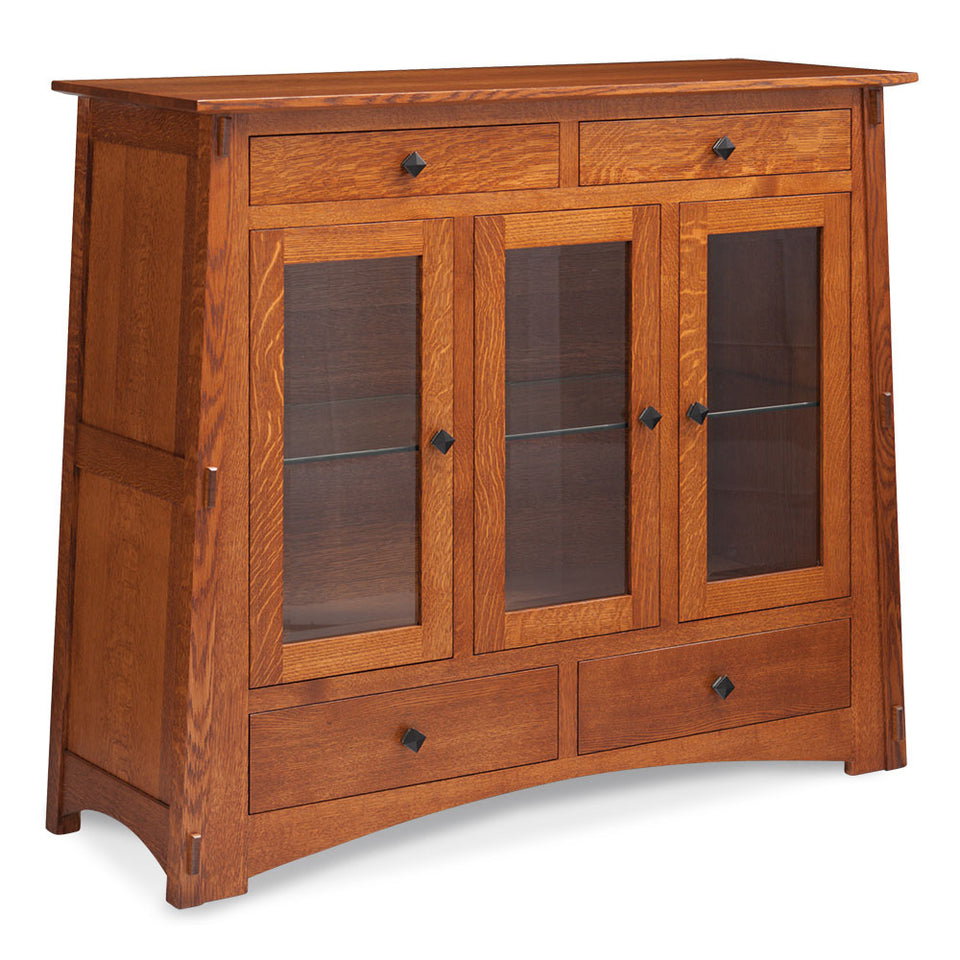 Simply Amish SCDCMC3G McCoy Dining Cabinet, 3 door w/ Glass Doors