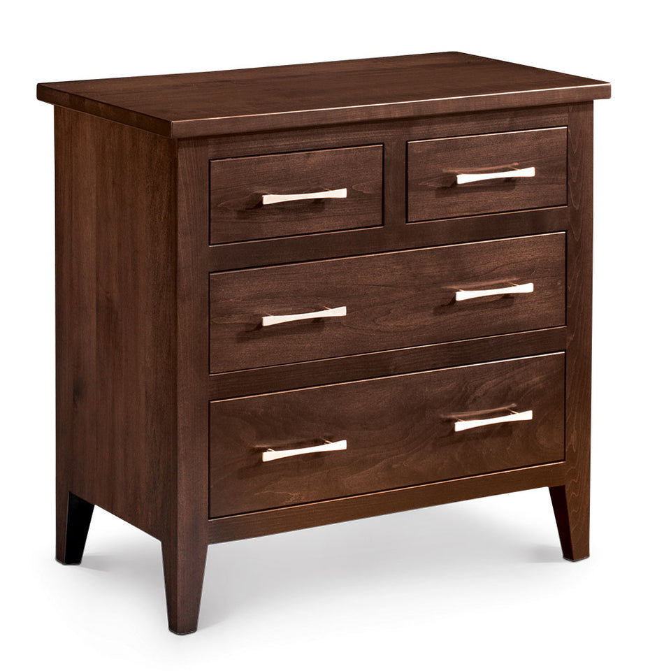 Simply Amish SNCRA-02D2 Crawford 4-Drawer Nightstand, Extra Wide