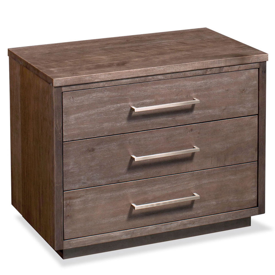Simply Amish SNIRN-02C4 Ironwood 3-Drawer Nightstand, Extra Wide