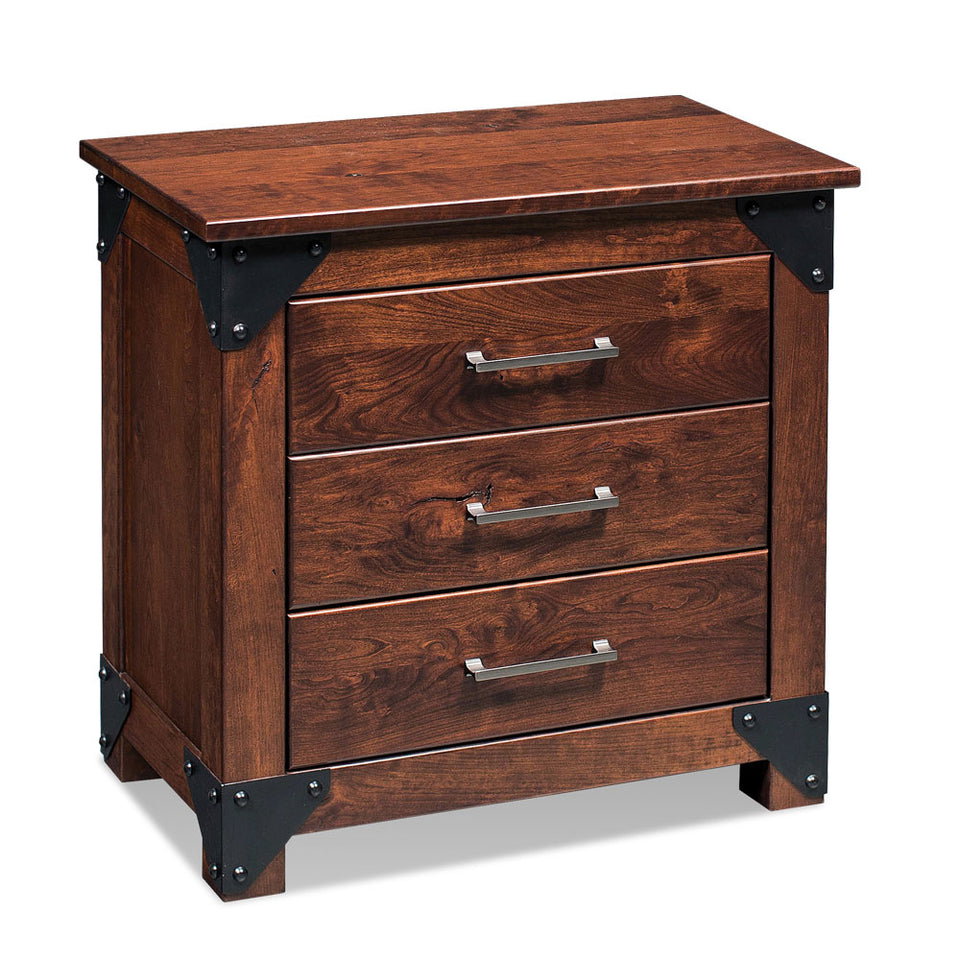 Simply Amish SNKOD-02C4 Kodiak Nightstand with Drawers, Extra Wide