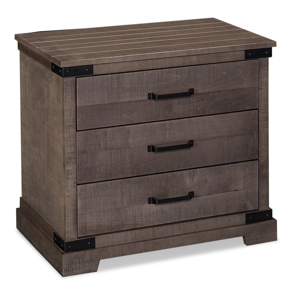 Simply Amish SNMOK-02C4 Montauk 3-Drawer Nightstand, Extra Wide