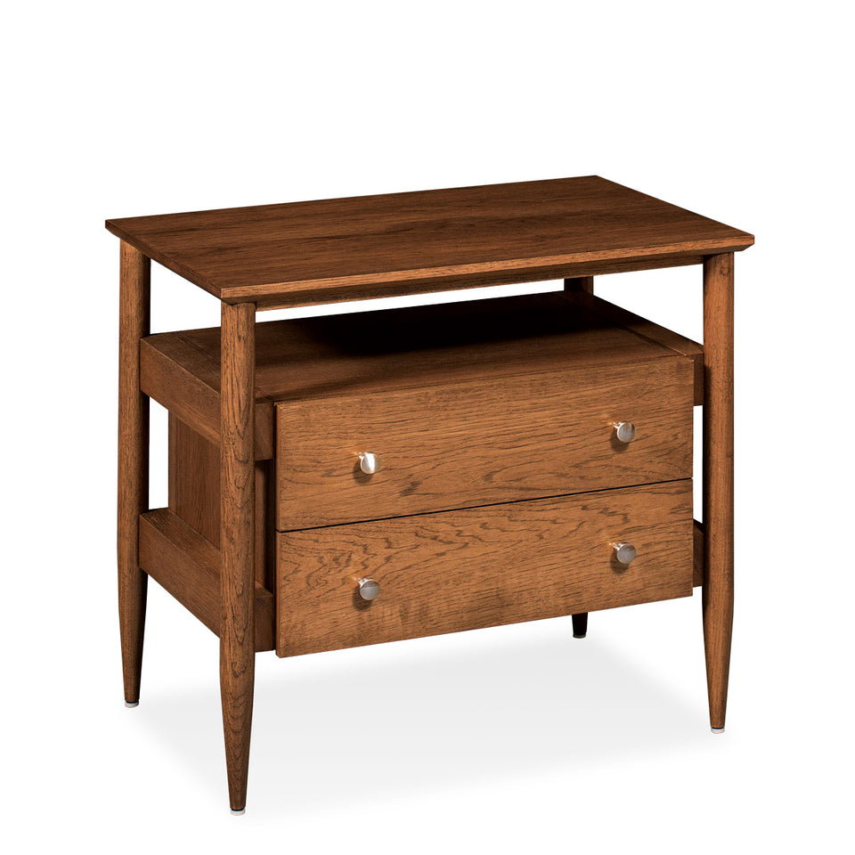 Simply Amish SNNOL-08B1 Nolan 2-Drawer Nightstand with Open Cubby