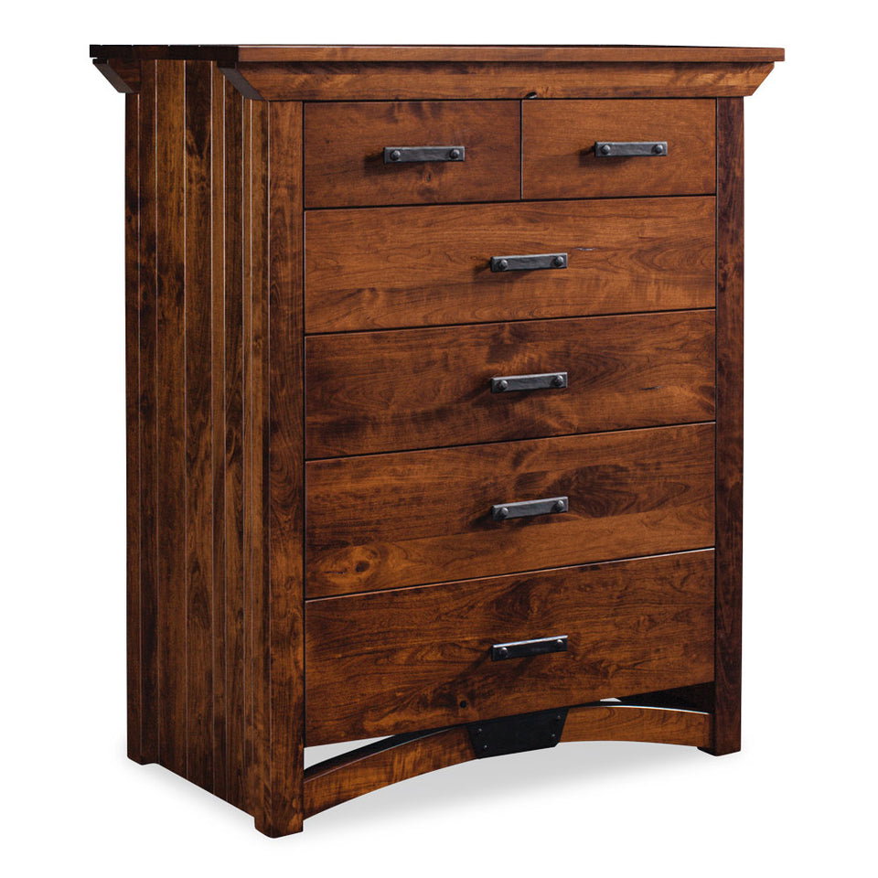 Simply Amish SSTRB-04F0 B&O Railroad Trestle Bridge 6-Drawer Chest