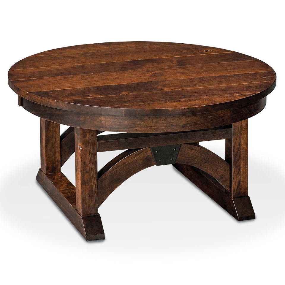 Simply Amish LOTRB-23C0 B&O Railroad Trestle Bridge Round Coffee Table, 36"