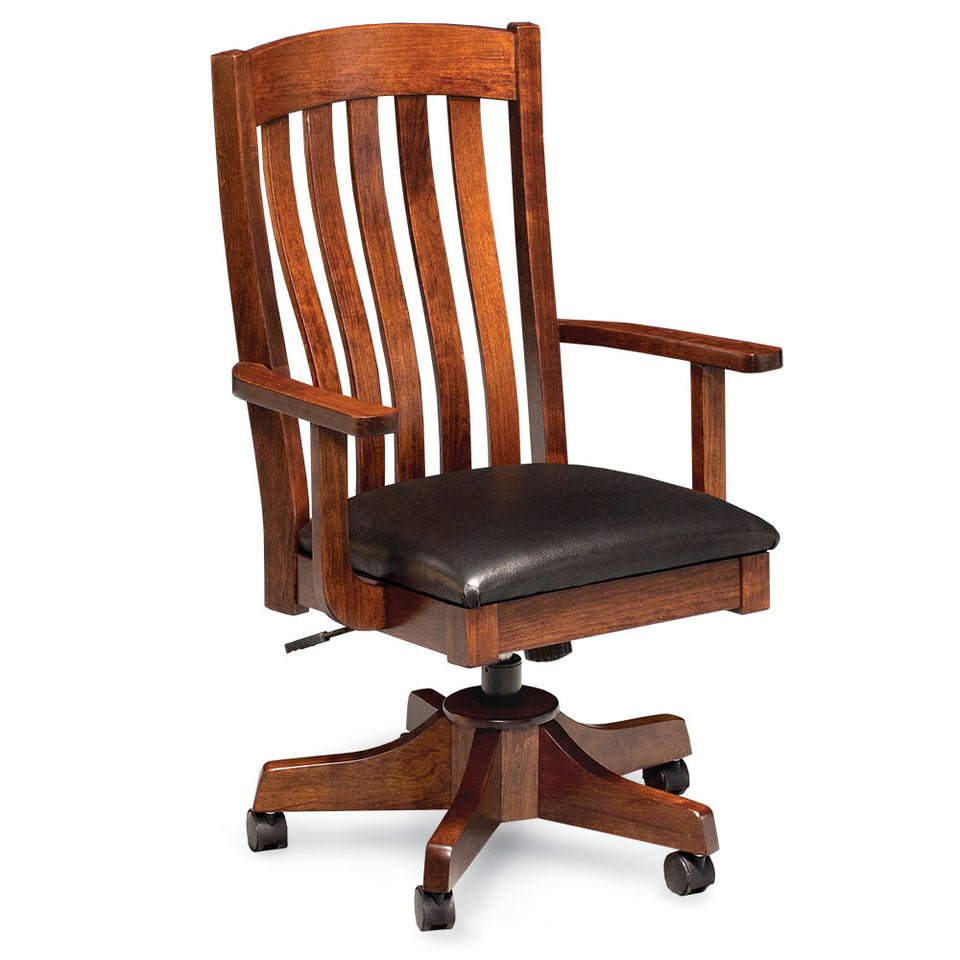 Simply Amish WCBRD-01B-W Bradford Arm Desk Chair w/ Wood Seat Simply Amish WCBRD-01B-W Bradford Arm Desk Chair w/ Wood Seat