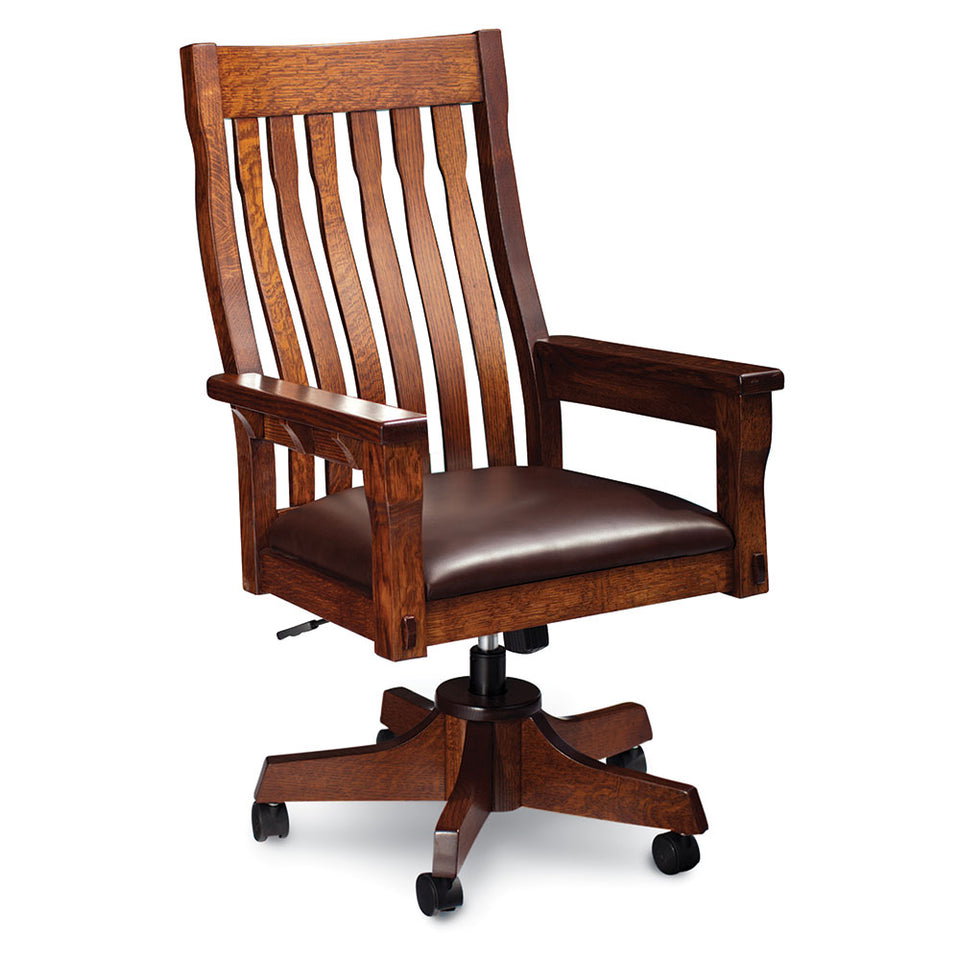 Simply Amish WCMRY-01A-F MaRyan Arm Desk Chair w/ Fabric Cushion Seat