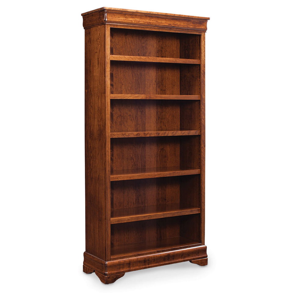 Simply Amish WOLPP-OPN-3665 Louis Philippe Open Bookcase w/ 3 Adjustable Shelves
