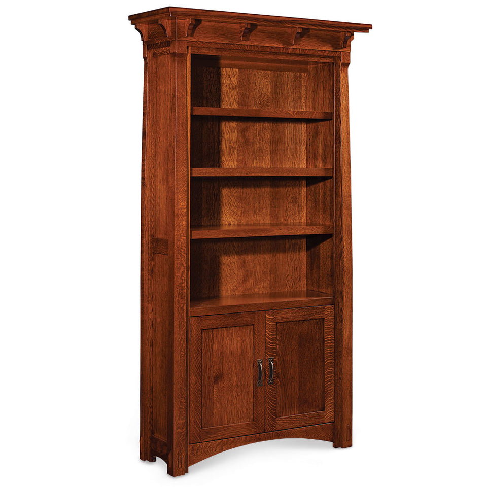 Simply Amish WOMRY-WOWD-3672 MaRyan Bookcase with Doors on Bottom w/ 3 Adjustable Shelves
