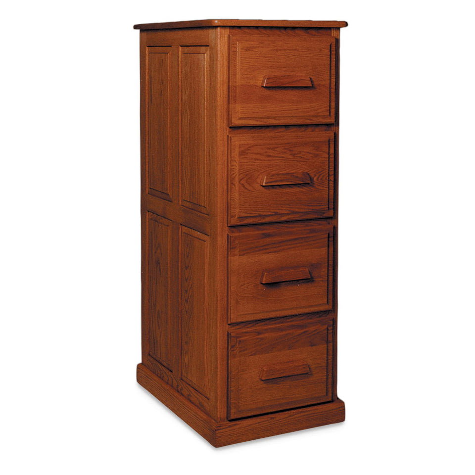 Simply Amish WSFC4D Classic 4-Drawer File Cabinet, Plain End