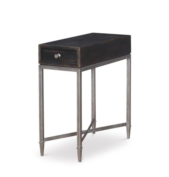 Century Furniture B2B-612 Charles Chairside Table Black Rustic