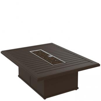 Tropitone Furniture 402367FPT-18 Banchetto 54x42" Rectangular Fire Pit, Built-In Ignitor with Timer