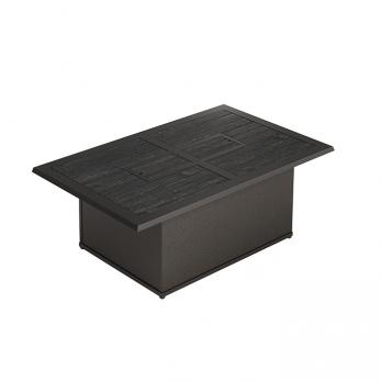 Tropitone Furniture 632153FPL-18 Crestwood 50" x 30" Rectangular, 18" HT, Match Lit Fire Pit