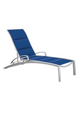 Tropitone Furniture 241433PS South Beach Padded Sling Chaise Lounge with Arms Tropitone Furniture 241433PS South Beach Padded Sling Chaise Lounge with Arms