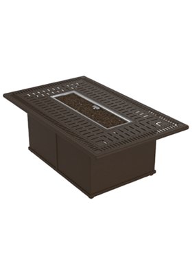 Tropitone Furniture 801753FPM-18 Spectrum 53" x 32" Rectangular Fire Pit, Manual Ignition