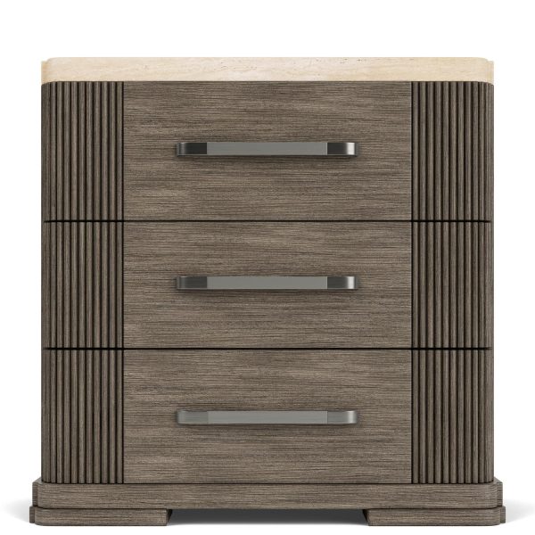 Riverside Furniture 87168 Sariel Stone Top Three Drawer Nightstand