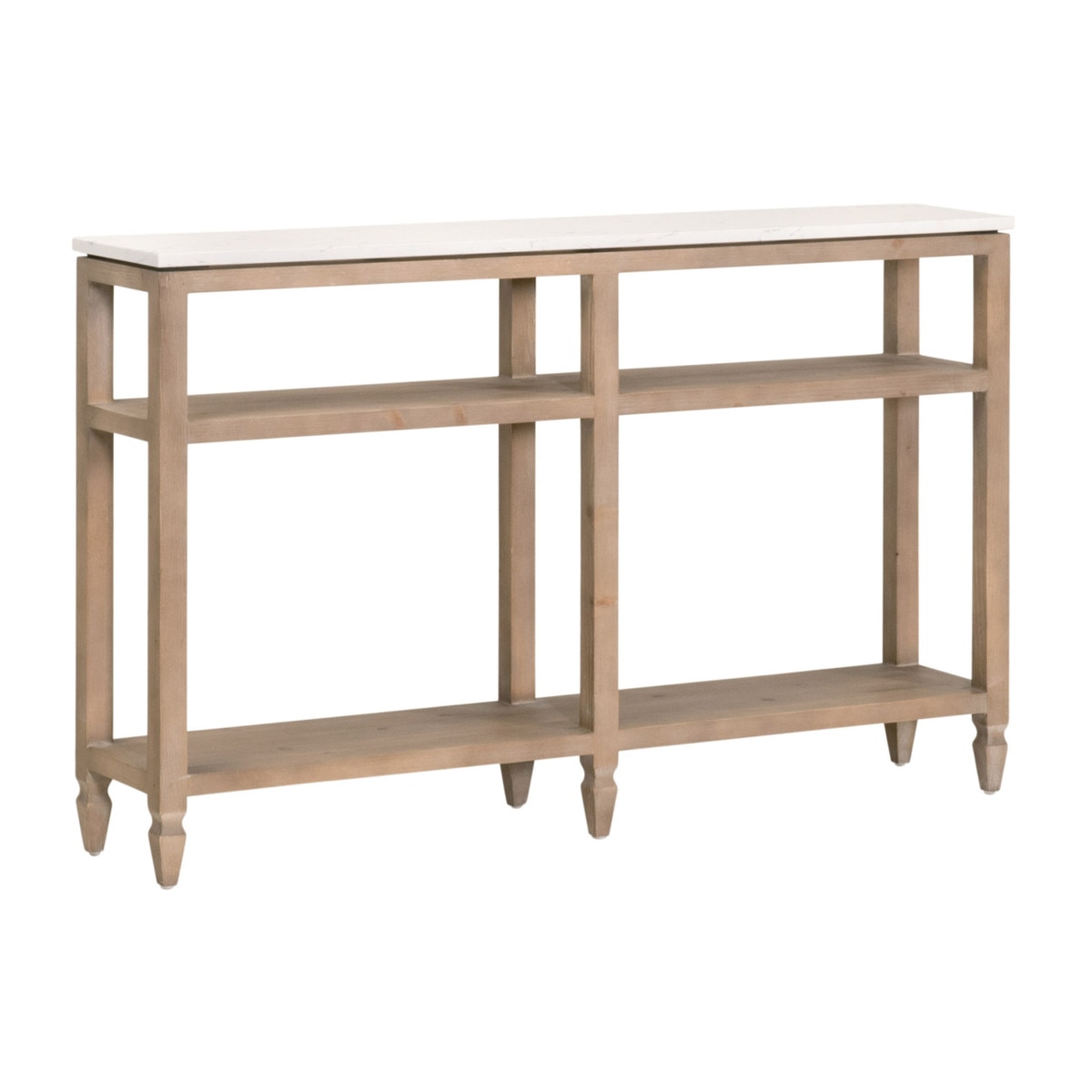 Essentials For Living 8016-N.SGRY-PNE/WHTQ Emerie Narrow Console Table