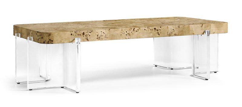 Jonathan Charles 500569-NMB Veil Rectangular Cocktail Table