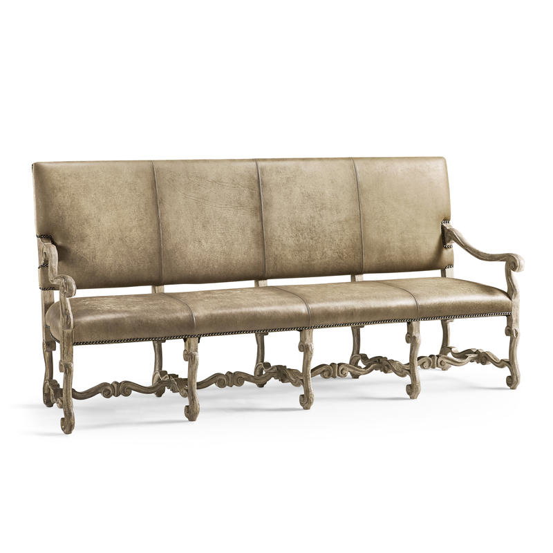 Jonathan Charles 491235-TGO-U1 Sagehill Leather Banquette Bench
