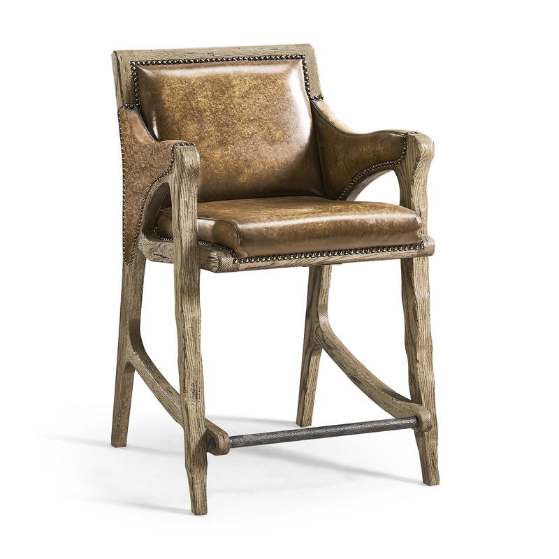 Jonathan Charles 491256-FDO-CS-U1 Echo Canyon Leather Counter Stool