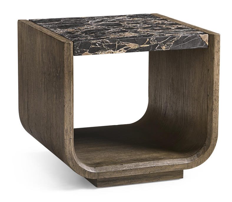 Jonathan Charles 491277-TDA Stone Ridge Marble Side Table Dark