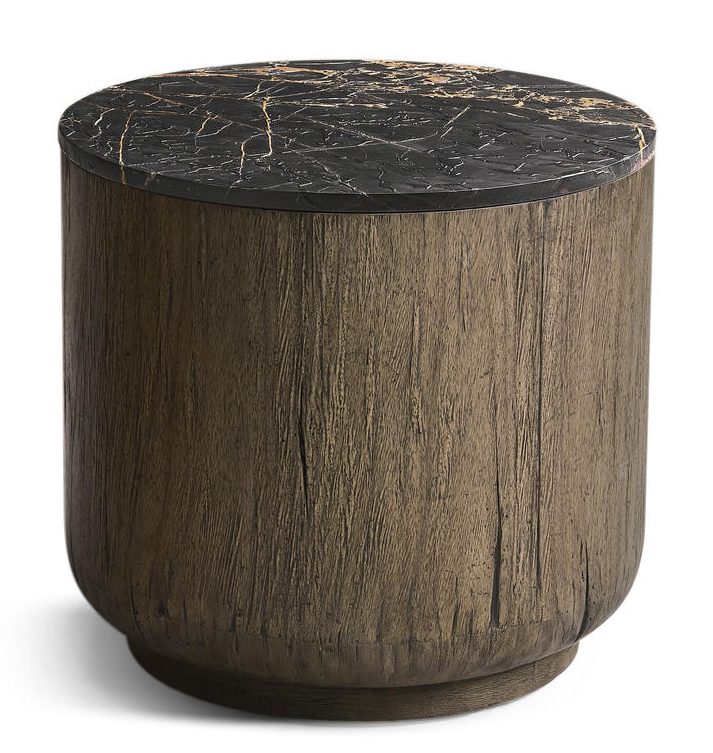 Jonathan Charles 491278-TDA Stone Ridge Marble Round Side Table Dark