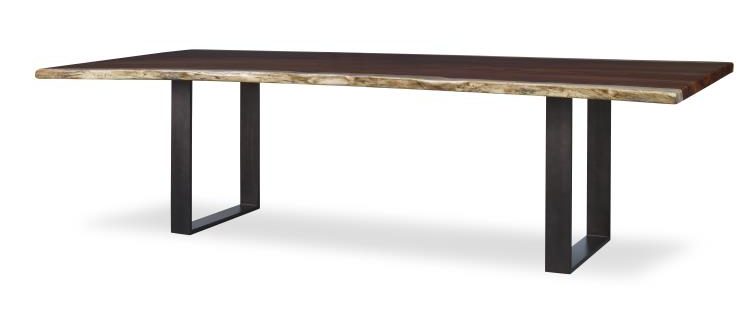 Century Furniture CR9-1-120-G-971 120 Inch Guan.Slab Dining Table Oiled Bronze Strap