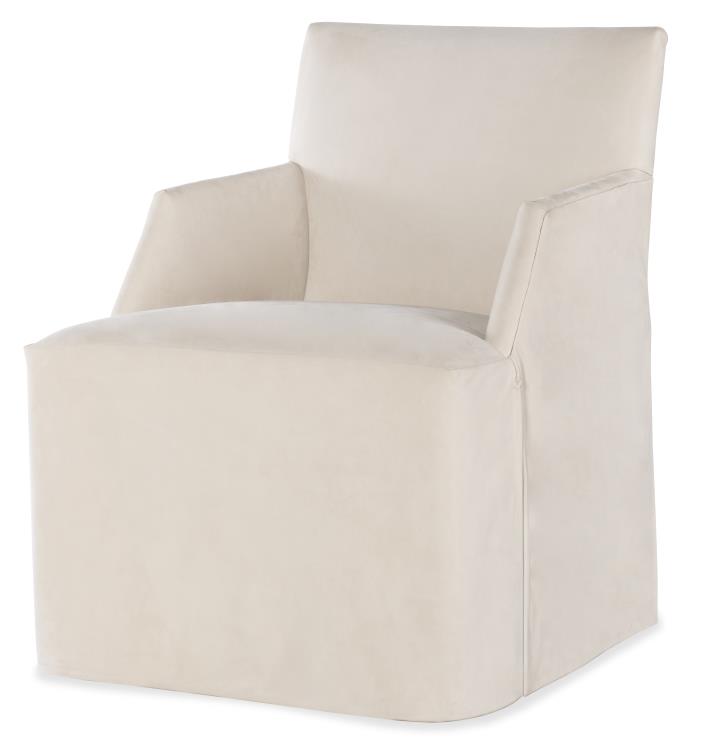 Century Furniture TS-CCA-3180-6SK-V1 Stefano Skirted Chair Taupe Leather