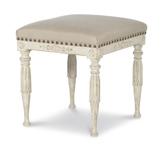 Century Furniture TS-CCU-3155-12-F1 Sofía Stool Swedish Scraped White