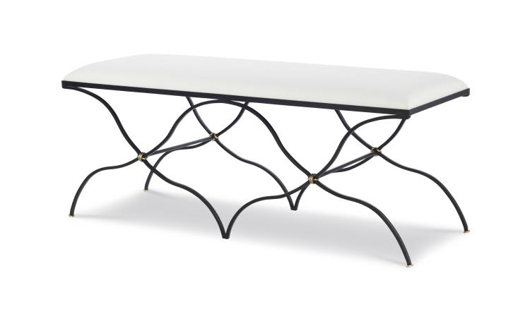 Century Furniture TS-CCU-3159-17-F1 Elisabet Bench Brass and Iron Knot