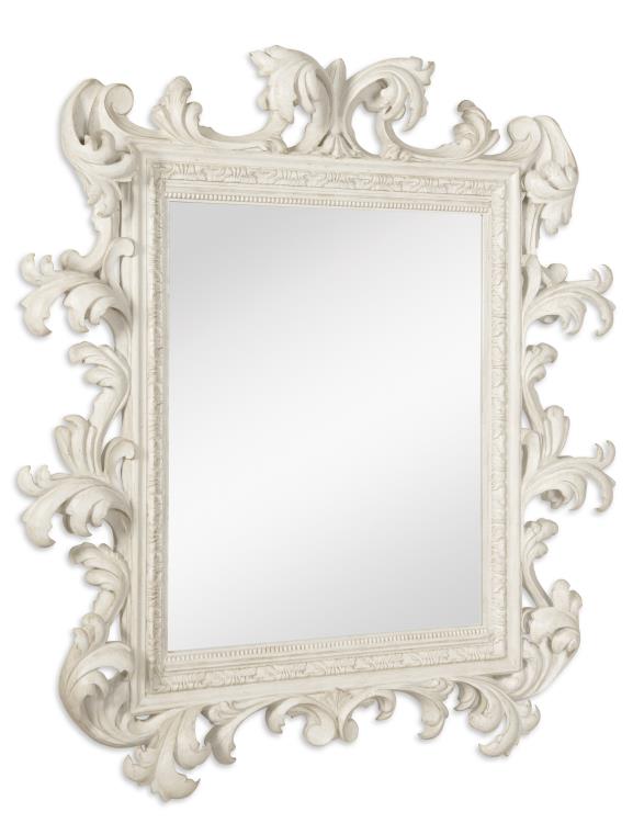Century Furniture TSA-235-V1 Italian Rococo Mirror French Painted Blanc