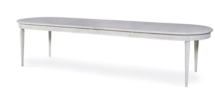 Century Furniture TSA-303-V1 Lutetia Swedish Dining Table Swedish Rubbed White