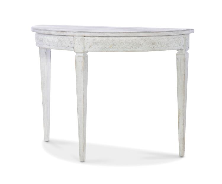 Century Furniture TSA-723-V1 Petite Lutetia Console Table Swedish Rubbed White