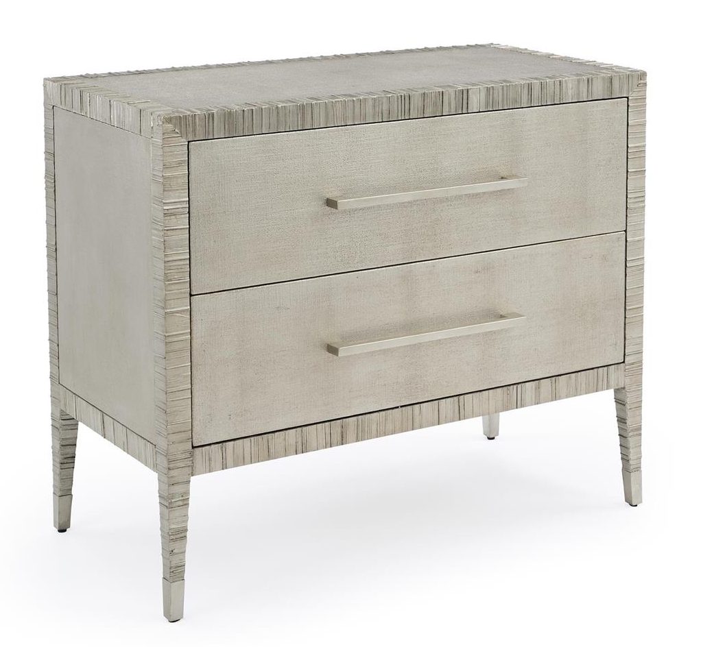 John Richard EUR-01-0435 Carraway Silver Nightstand John Richard EUR-01-0435 Carraway Silver Nightstand