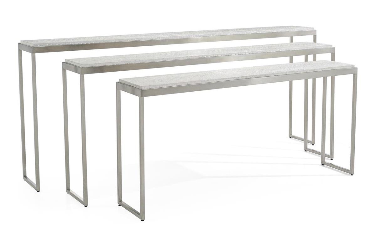 John Richard EUR-02-0350S3 Silvered Kano Nesting Tables Set of 3