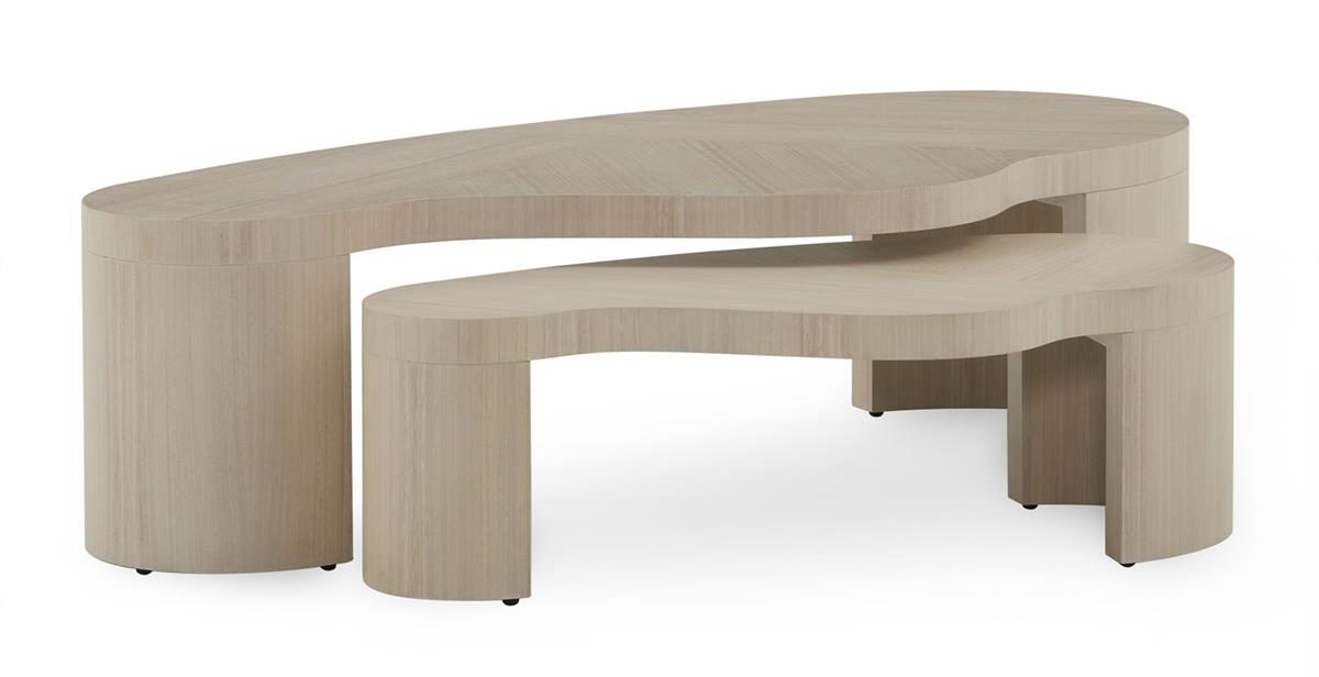 John Richard EUR-03-0883S2 White Washed Aero Cocktail Tables Set of Two